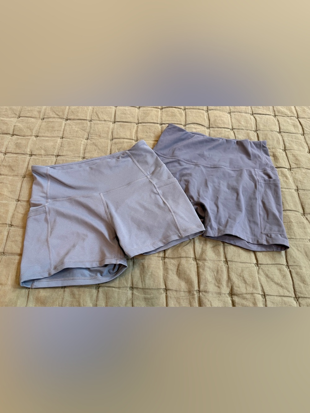 2x small bike shorts, gray, high waist, Baleaf, USED